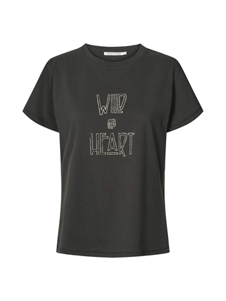 Rabens Saloner Ambla Wild @heart t-shirt Faded Black